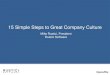 15 Simple Steps to Great Company Culture