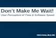 Don't Make Me Wait! User Perception of Time & Software Speed