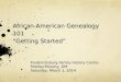 African-American Genealogy 101