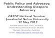 Public Policy and Advocacy: Understanding Diaspora Advocacy