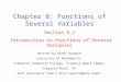 Introduction to Functions of Several Variables