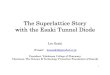Leo Esaki- The Superlattice Story with the Esaki Tunnel Diode
