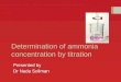 Determination of Ammonia Concentration by Titration