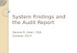 Audit findings and the report