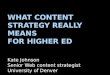 Content Strategy in Higher Ed