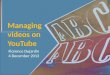 Managing videos on YouTube