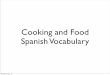 Cooking and Food Spanish Vocabulary