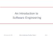 Introduction to Software Engineering SE1