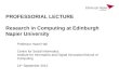 Research in Computing at Edinburgh Napier University
