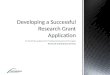 Developing a successful research grant application