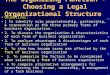 Choosing Legal Organizational Structure