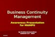 Business Continuity Management Awareness Presentation for Mampu2929