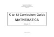 K to 12 - MATHEMATIC Curriculum Guide - Grade 1