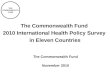 2010 International Health Policy Survey in Eleven Countries