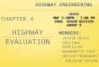Highway Evaluation Report