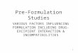 Preformulation Studies VL