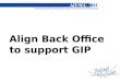 Align back office to support gip