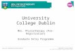 MSc Physiotherapy Graduate Entry Programme UCD
