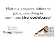 Multiple projects, different goals, one thing in common: the codebase!