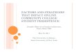Factors & Strategies that impact online CC student persistence,