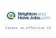 Brighton and Hove Jobs; CV Advice