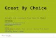 Great By Choice Review and Application