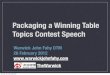 Packaging a winning table topics contest speech