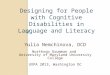 Designing for People with Cognitive Disabilities at UXPA 2013