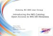 Introducing the IMS Catalog - IMS UG May 2013 Victoria