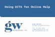 Using DITA for Online Help