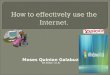 How to effectively use the Internet; The teacher's role