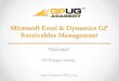 GPUG Academy:  Microsoft Excel and Microsoft Dynamics Receivables Management