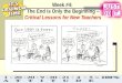 Week 4A:  Critical Lessons for New Teachers - 2014