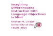 Tesol 2010:  Reimagining Differentiated Instruction for Language Objectives