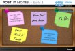 Post it notes pinned on board design 2 powerpoint ppt templates