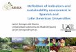 Javier Benayas: Definition of indicators and sustainability assessment in Spanish and Latin American Universities
