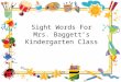 Sight Words Kindergarten