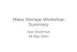 Mass Storage Workshop summary