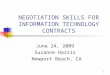Negotiation Skills For Information Technology Contracts