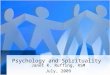 Psychology and Spirituality I