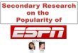 Secondary Research on the Popularity of ESPN