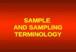 Sample and Sampling Terminology