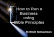 How to run a business using bible principles