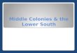Middle Colonies & the Lower South