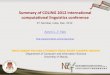 Summary of COLING 2012 international computational linguistics conference
