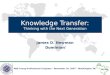 Knowledge transfer - James D. Newman