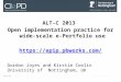 Open implementation practice for wide-scale e-Portfolio use #ALTC2013