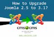 How to upgrade Joomla 2.5 to 3.1 with CMS2CMS
