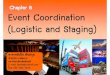 Chapter 8   event coordination (logistics and staging)