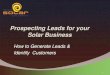 Prospecting leads for your solar business